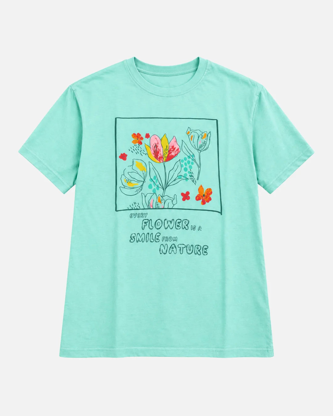 Women's Every Flower Is A Smile Graphic T-Shirt