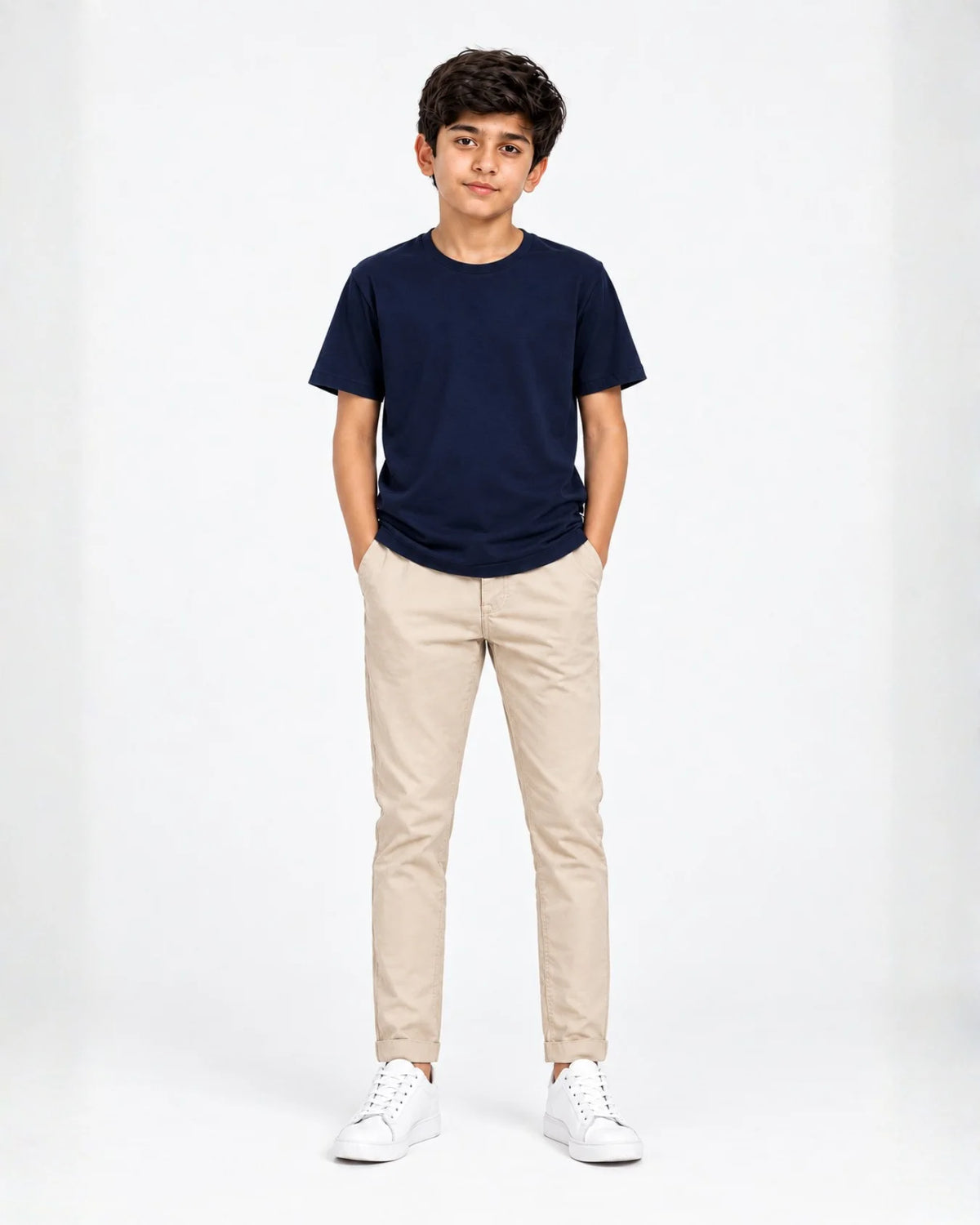 Boys Premium Plain Crew Neck T-Shirt