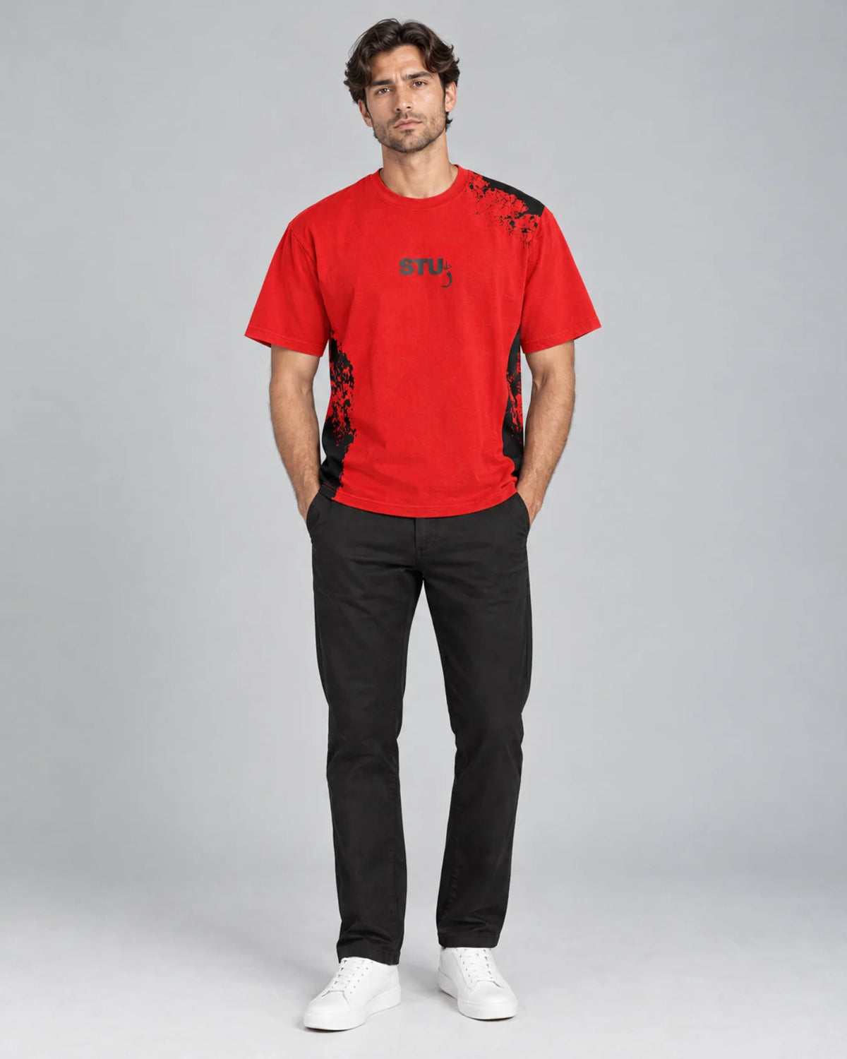 Men's Premium Red Printed T-Shirt