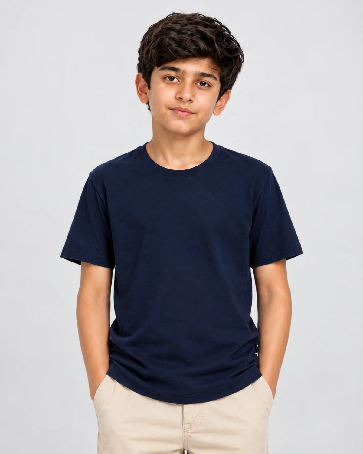 Boys Premium Plain Crew Neck T-Shirt