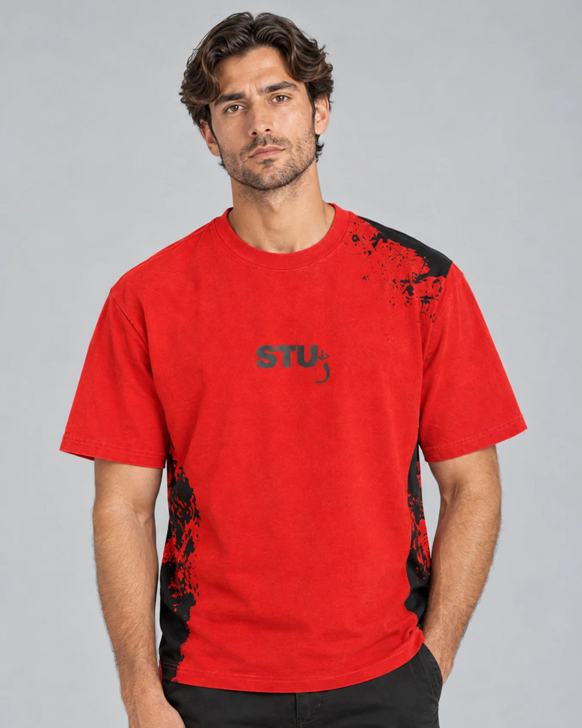 Men's Premium Red Printed T-Shirt