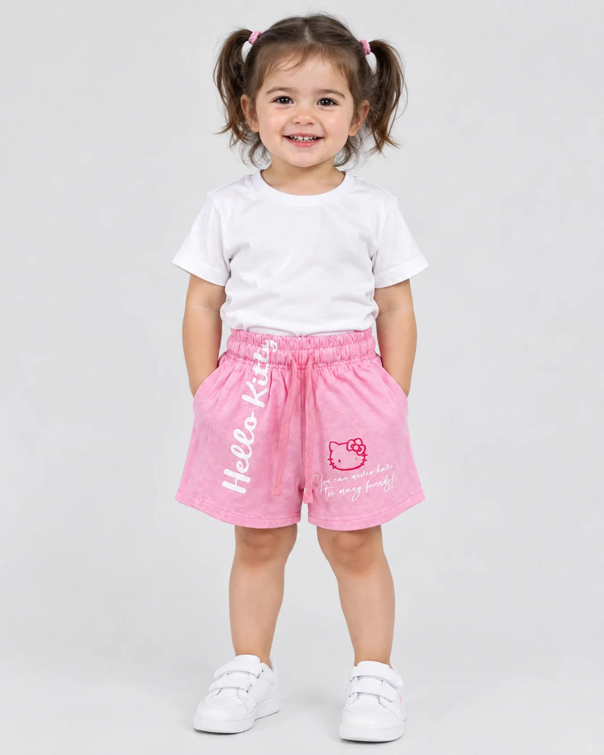 Girl's Premium Printed Pink Shorts