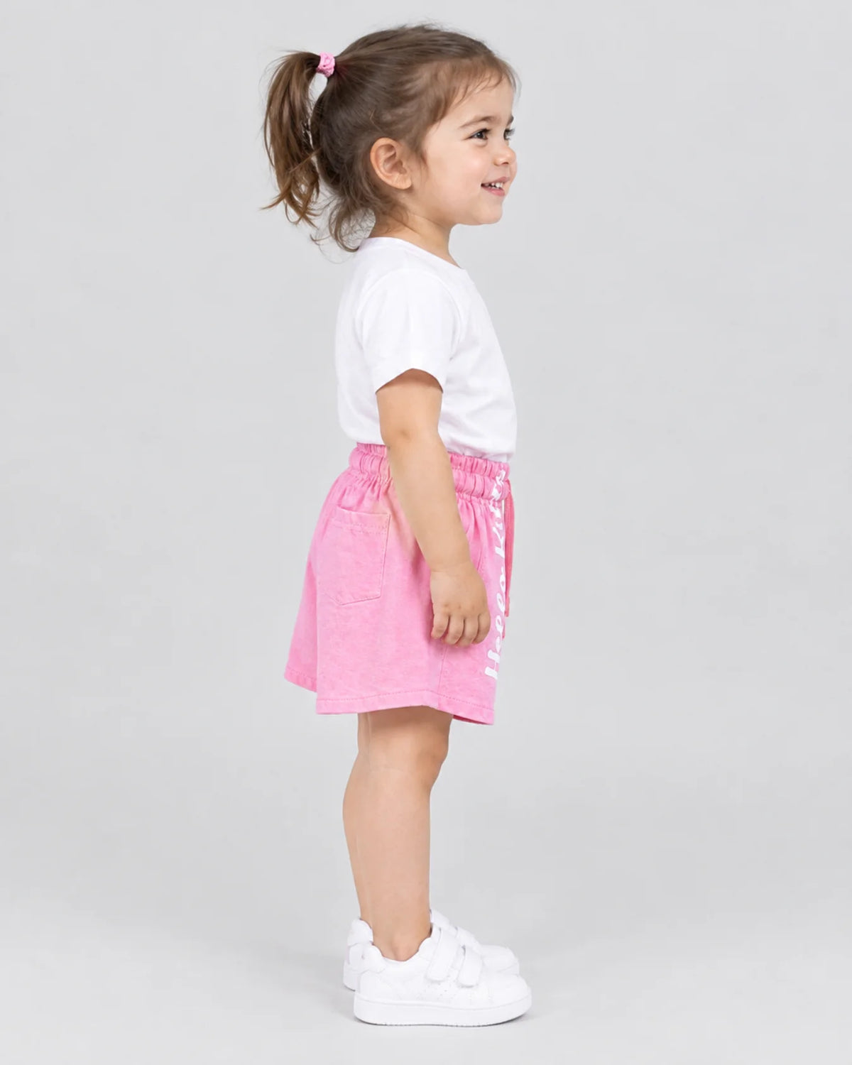 Girl's Premium Printed Pink Shorts
