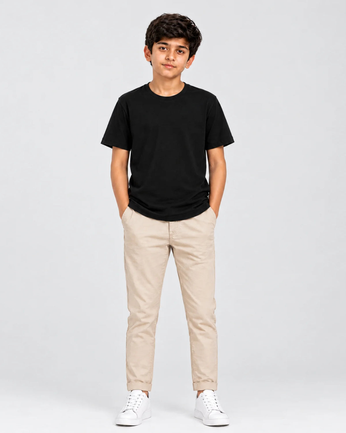 Boys Premium Plain Crew Neck T-Shirt