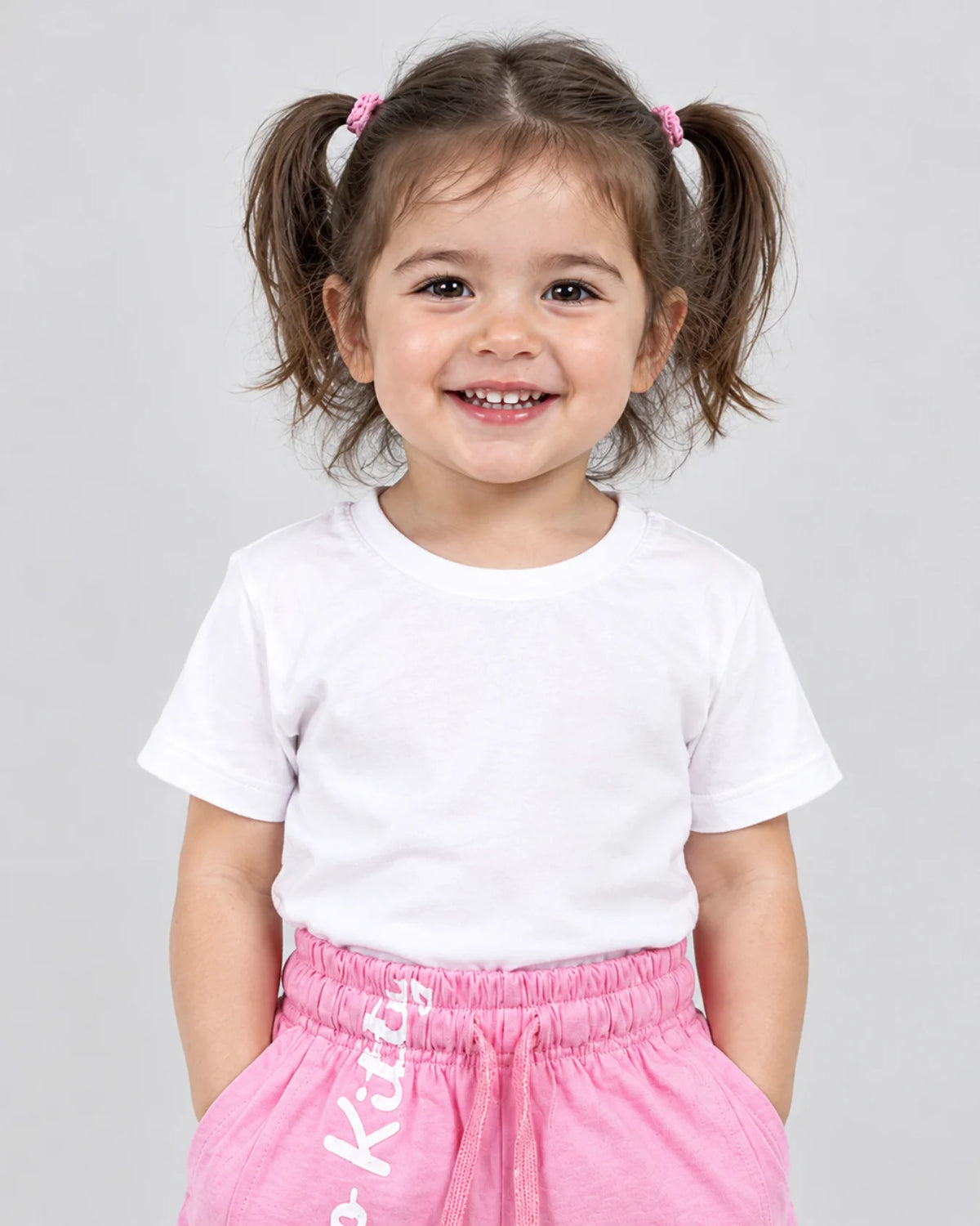 Girl's Premium Printed Pink Shorts