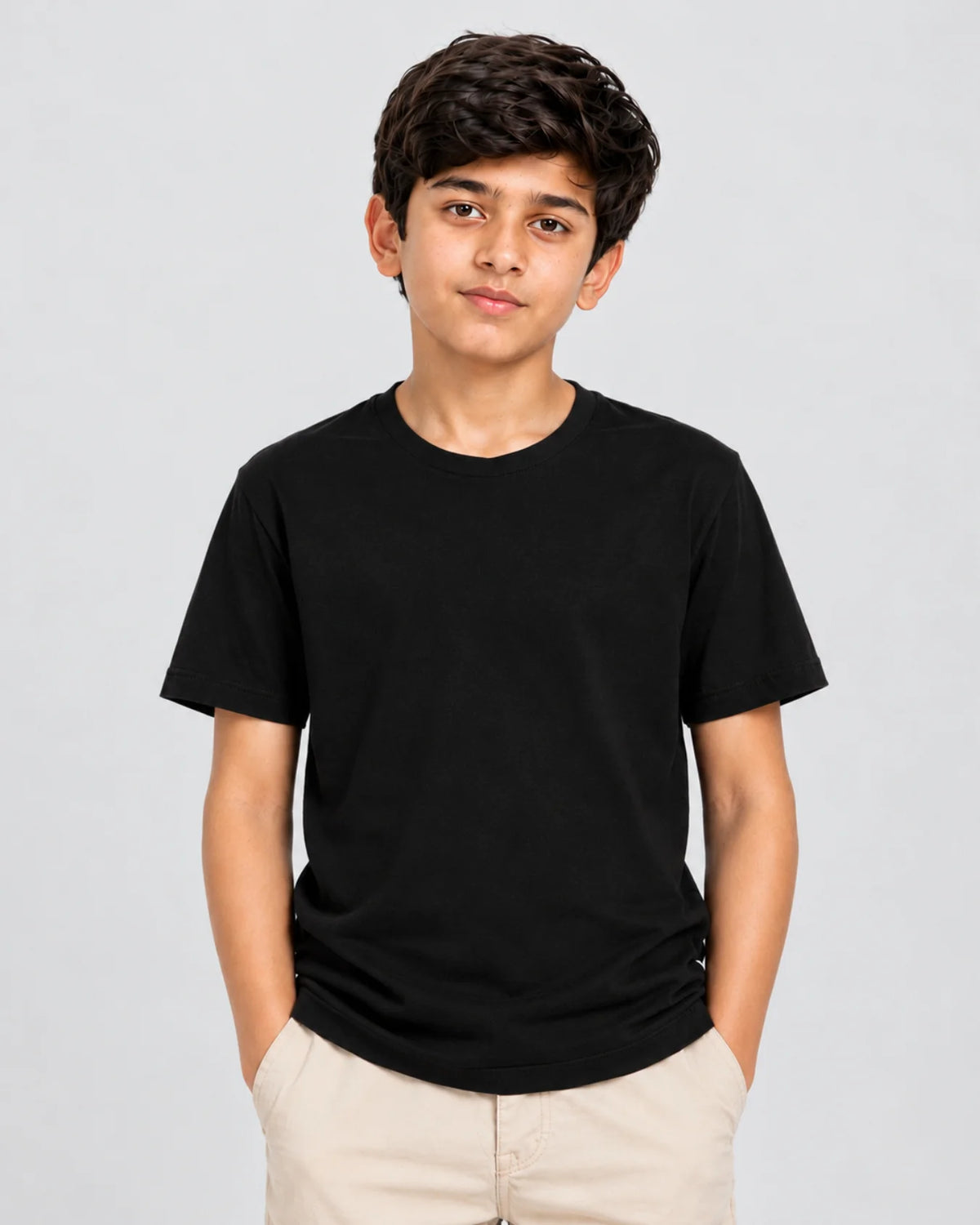 Boys Premium Plain Crew Neck T-Shirt