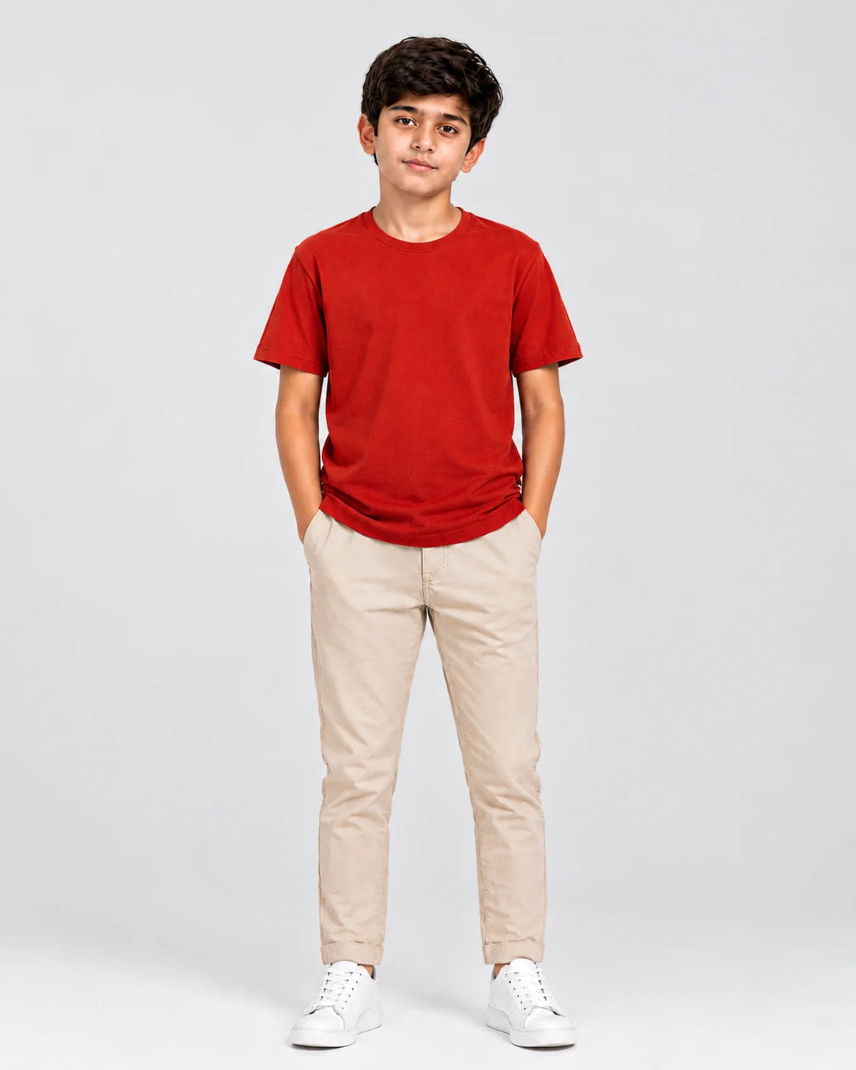 Boys Premium Plain Crew Neck T-Shirt