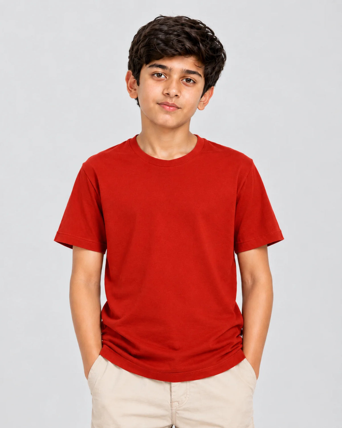 Boys Premium Plain Crew Neck T-Shirt