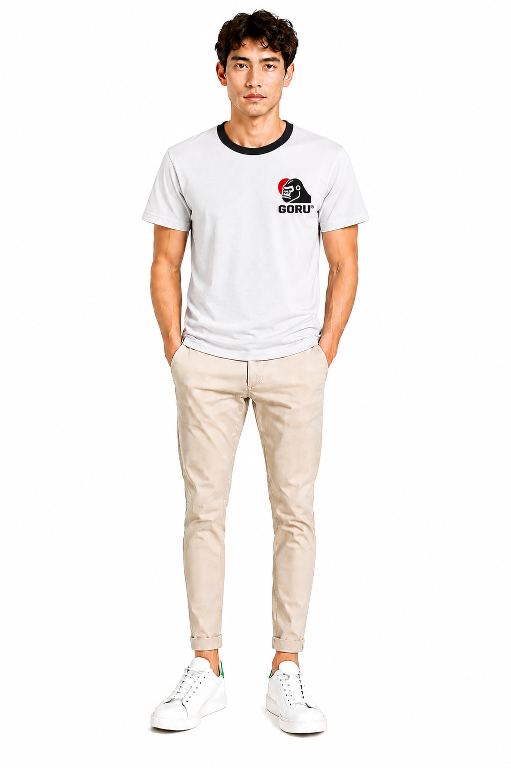 Men's Premium Goru White & Black T-Shirt