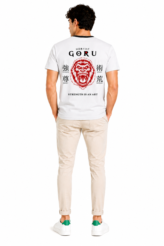Men's Premium Goru White & Black T-Shirt