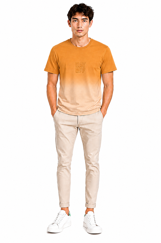 Men's Premium Dip dye T-Shirt (Rust & Beige)