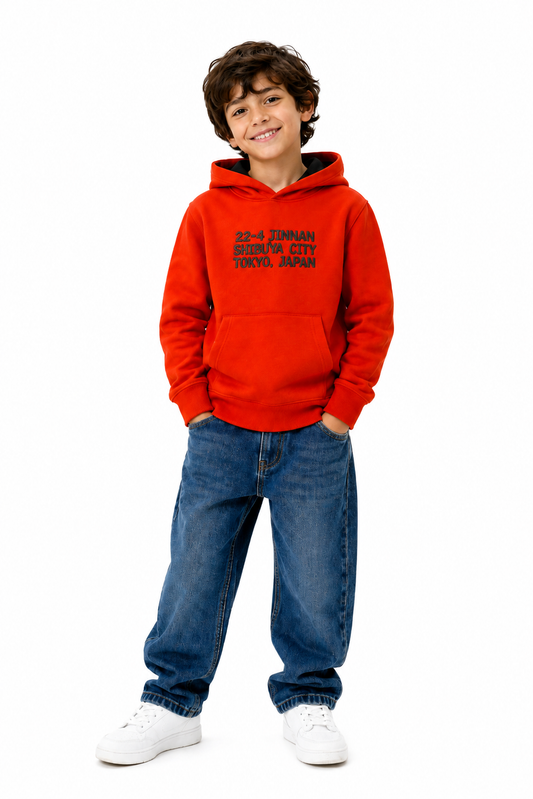 Boy's Premium Orange Pullover Hoodie