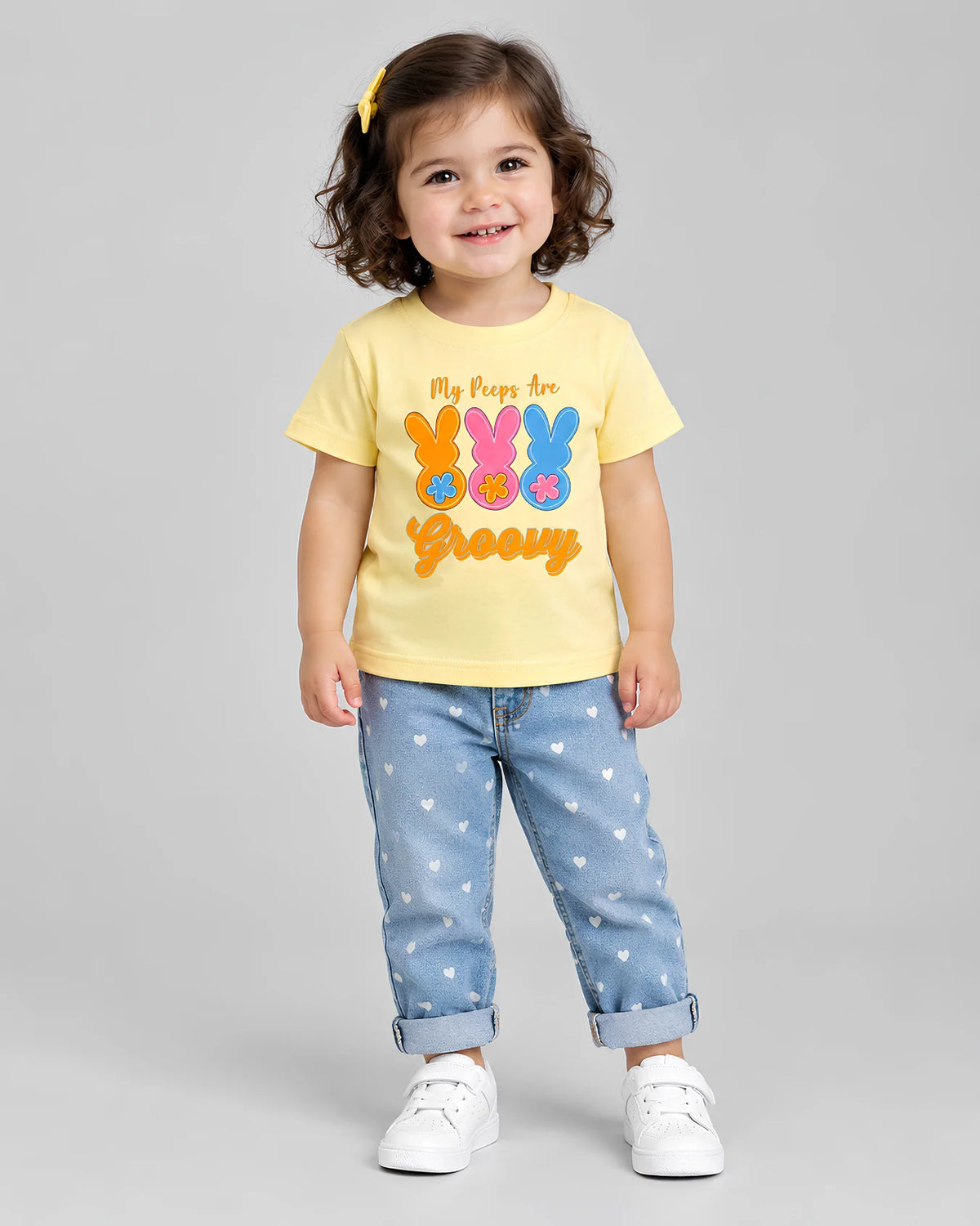 Girl's My Peeps Are Groovy Graphic T-Shirt