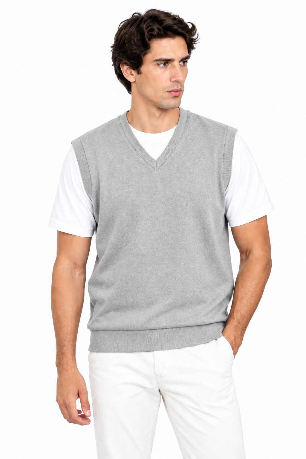 Men's Premium H-Grey Knitted Vest