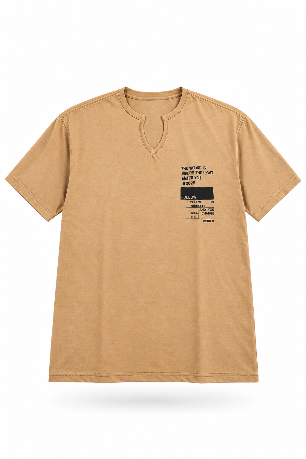 Men's Premium LT-Brown Printed T-Shirt