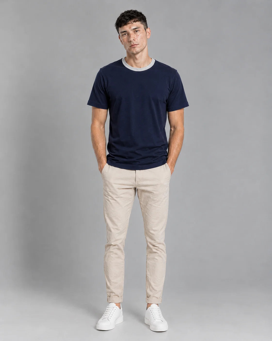 Men's Premium Gray Collar Ringer T-Shirt