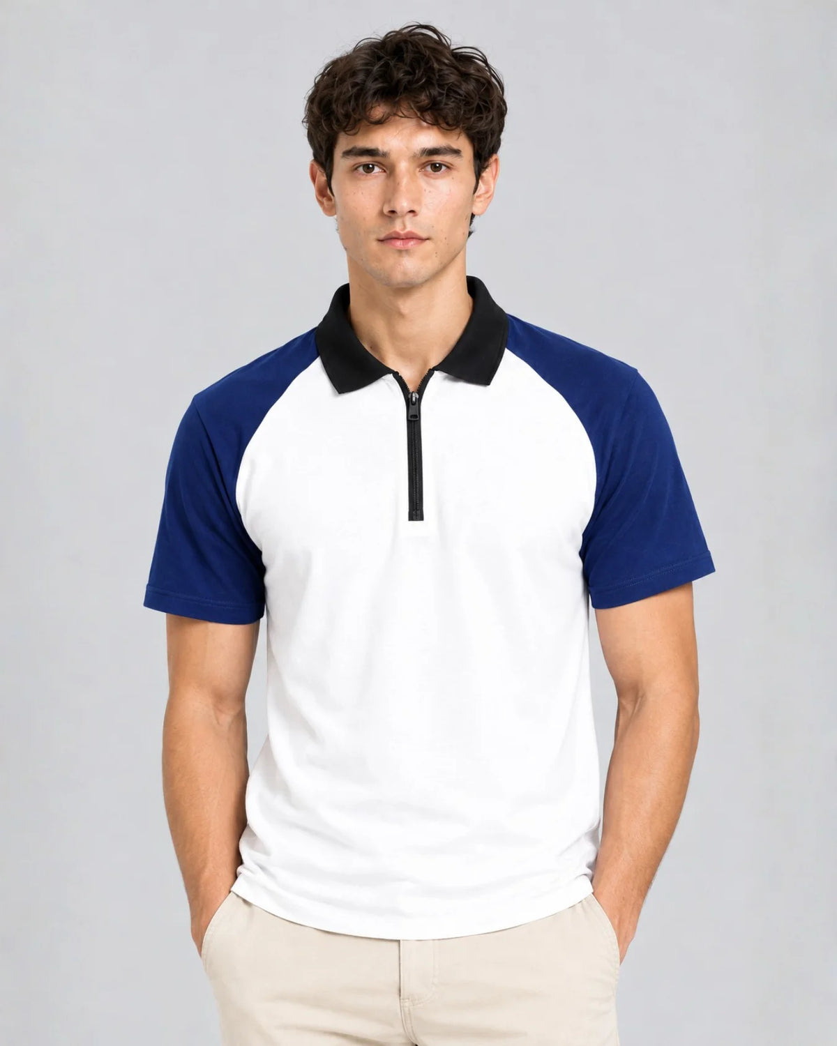 Men's Premium Zip Polo Shirt