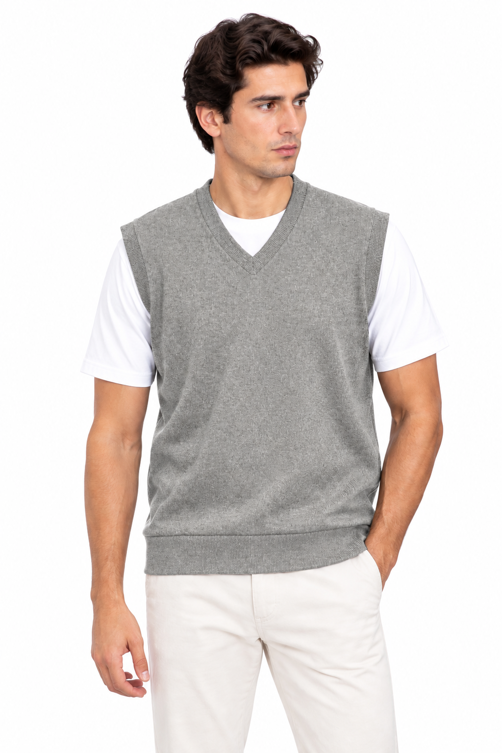 Men's Premium P-12 H-Grey Knitted Vest