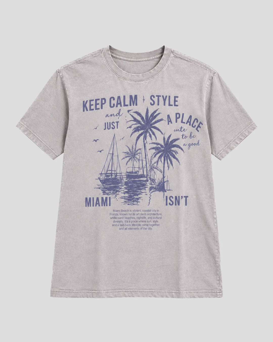 Women's Keep Calm Miami Style Graphic T-Shirt