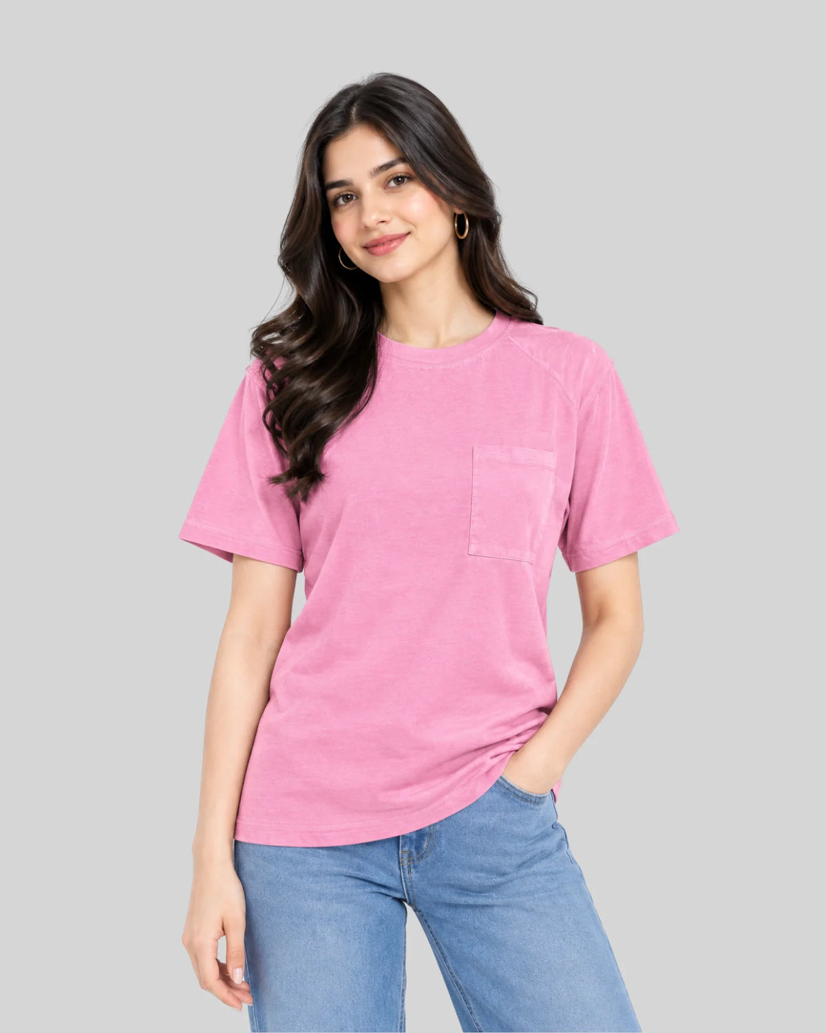 Women's Premium Solid Pocket T-Shirt