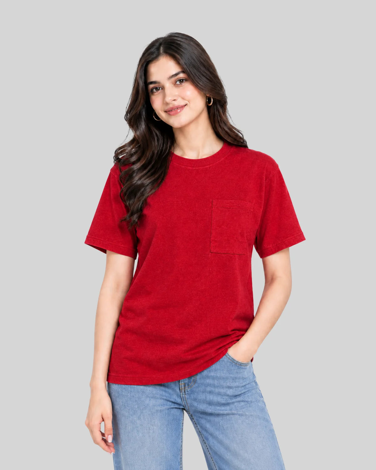 Women's Premium Solid Pocket T-Shirt