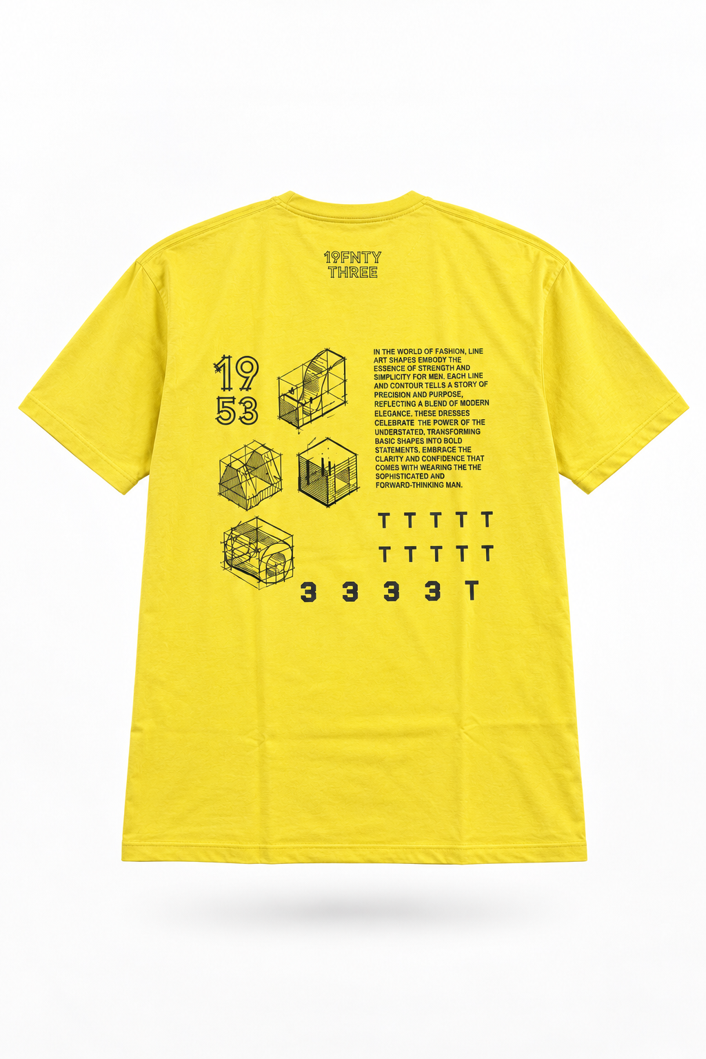 Men's Premium Yellow Printed T-Shirt