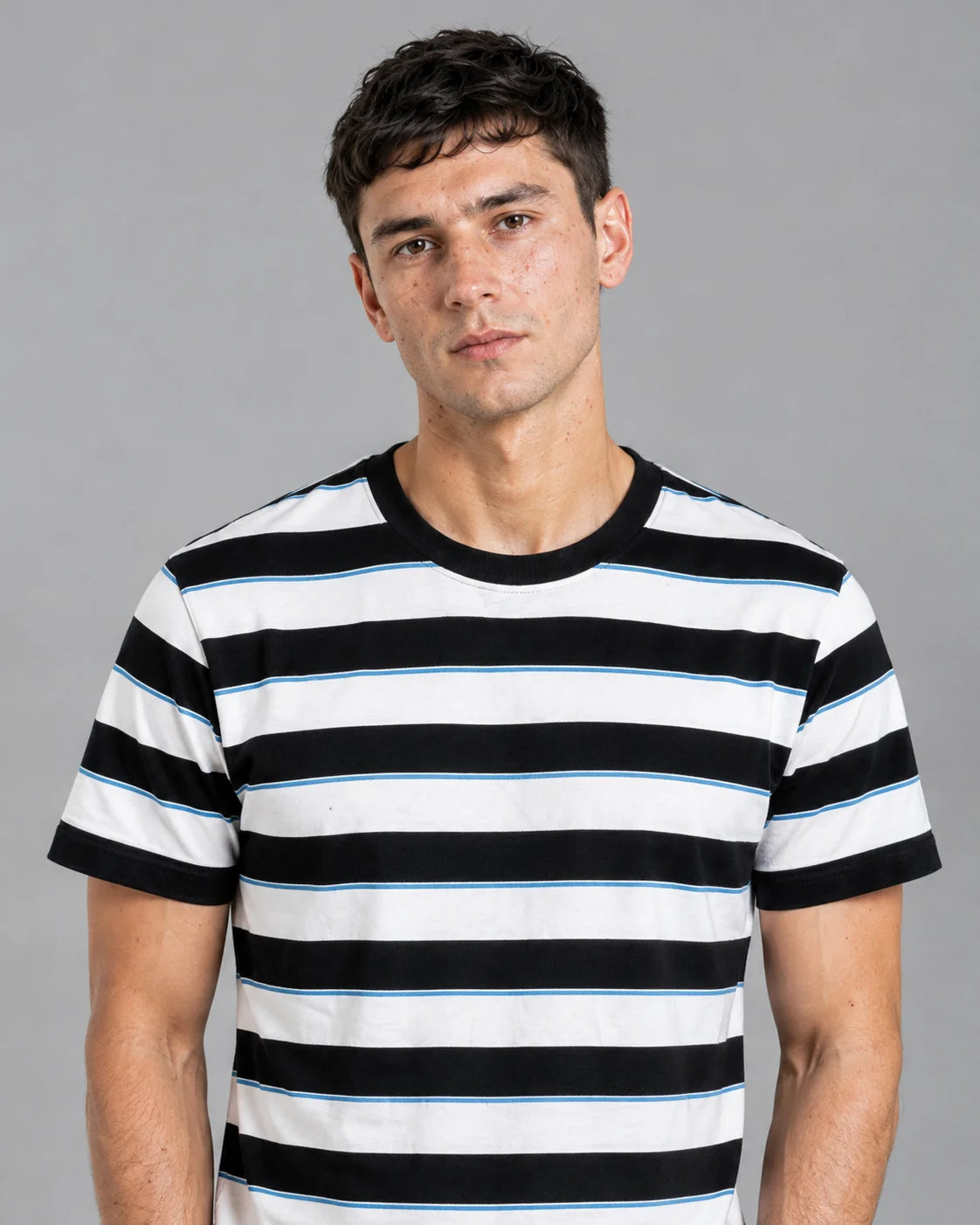 Men's Premium Stripe Round Neck T-Shirt