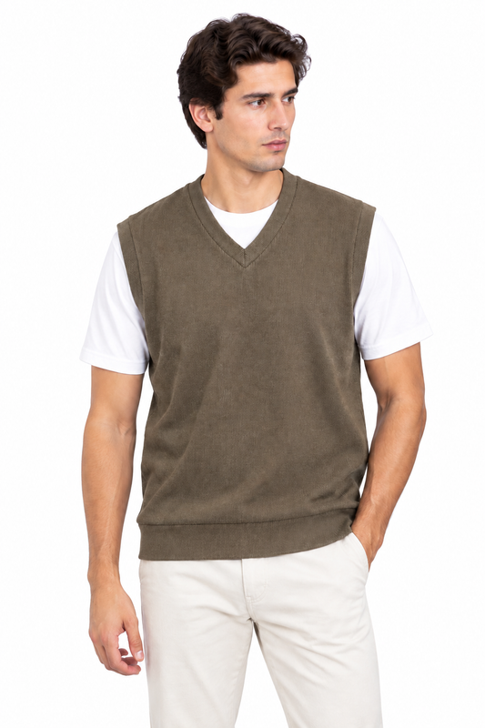 Men's Premium Olive Night Knitted Vest