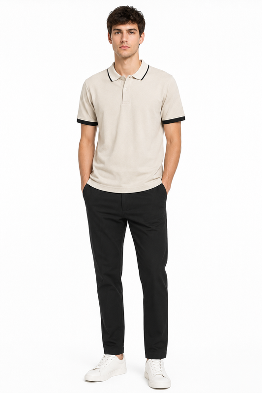 Men's Premium  Beige  Polo Shirt